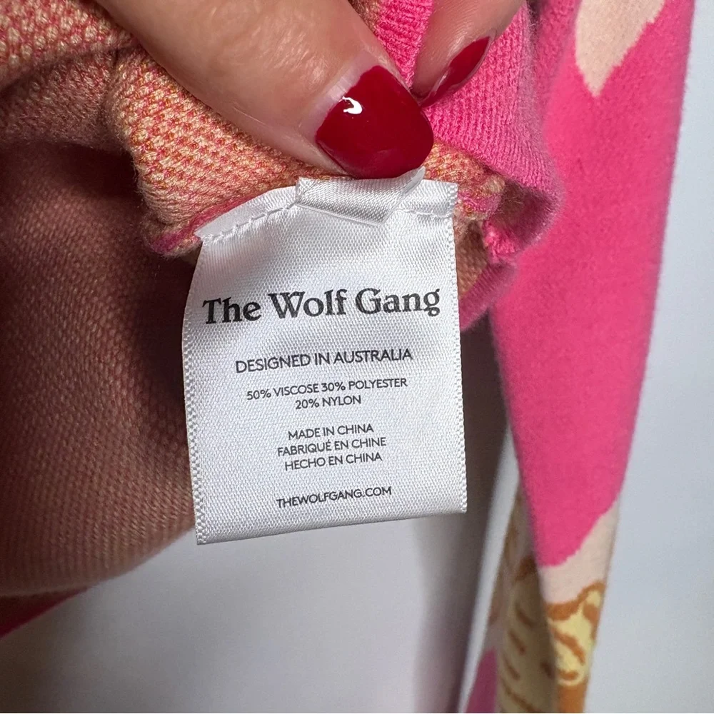 The Wolf Gang Hibiscus Long Sleeve Knit Sweater Top Size Small